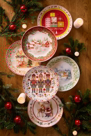 Assiette plate Natale Christmas en porcelaine - 30 cm