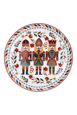 Assiette plate Natale Christmas party en porcelaine - 30 cm