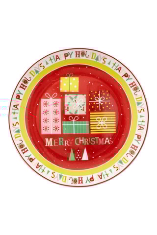 Assiette plate Natale Christmas Gift en porcelaine - 30 cm