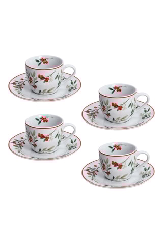 Service à thé en porcelaine Poema Hollyberry - 4 personnes