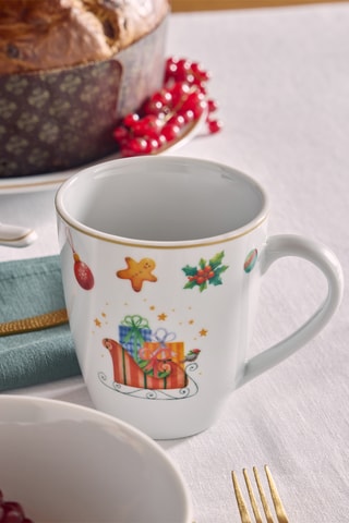 2 mugs en porcelaine Madison Christmas Fairy Tale - 34 cl