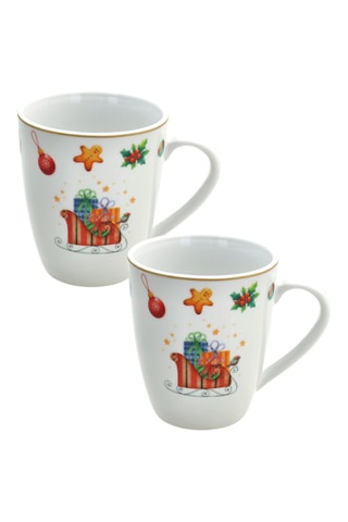 2 mugs en porcelaine Madison Christmas Fairy Tale - 34 cl