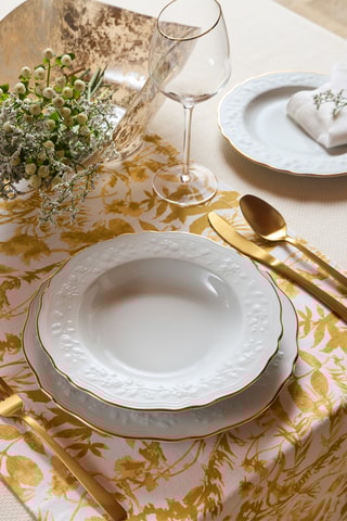 Service en porcelaine Fleur - 18 pièces 