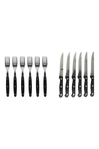 6 fourchettes et 6 couteaux de table en acier inoxydable Mythos