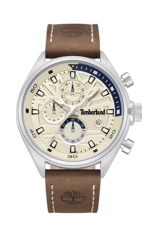 Nubuck en Doublé Zilver Ion Quartz Horloge Carrabassett-Z - Stopwatch - Bruin en Zilverkleurig