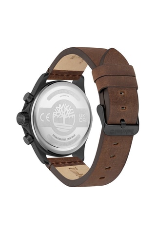 Leren Quartz Horloge Wakeda-Z - Chronograaf - Bruin en Marineblauw