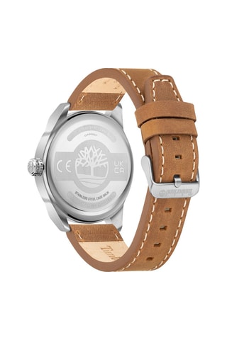 Leren en Ion Doublé Zilver Quartz Horloge Ripley-Z - Camel en Zilverkleurig