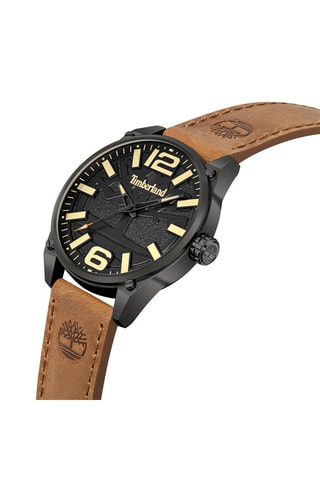 Leren Quartz Horloge Ripley-Z Camel en Zwart