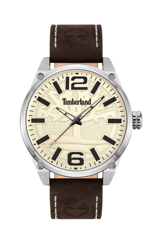 Nubuck en Ion Doublé Zilver Quartz Horloge Ripley-Z - Bruin en Zilverkleurig