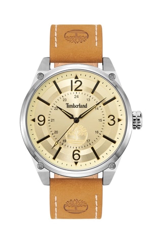 Nubuck en Ion Doublé Zilver Quartz Horloge Palmyra-Z - Camel en Zilverkleurig