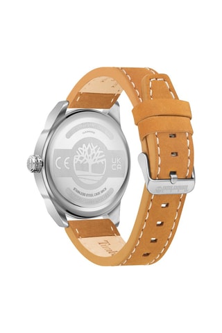 Nubuck en Ion Doublé Zilver Quartz Horloge Palmyra-Z - Camel en Zilverkleurig