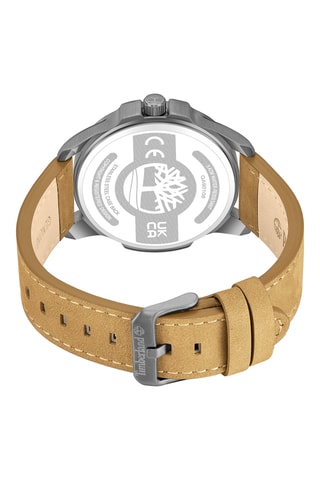 Leren Quartz Horloge - Beige en Zilverkleurig