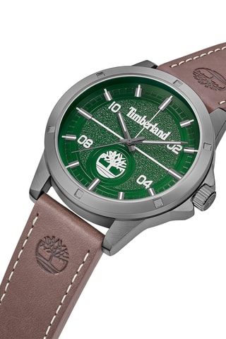 Leren Quartz Horloge - Bruin en Grijs