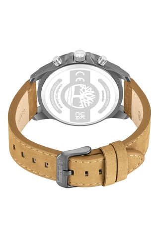 Leren Horloge - Chronograaf - Beige en Zilverkleurig