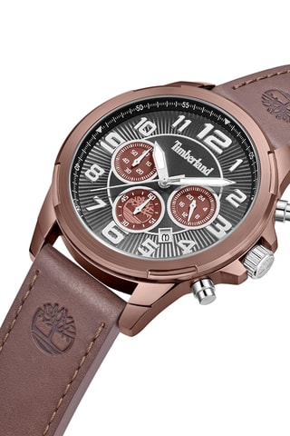 Leren Horloge - Chronograaf - Bruin en Bronskleurig