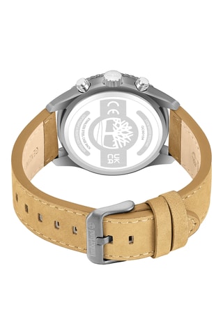Leren Horloge - Chronograaf - Beige en Blauw