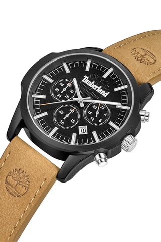 Leren Horloge - Chronograaf - Beige en Zwart