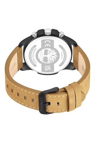 Leren Horloge - Chronograaf - Beige en Zwart