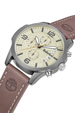 Leren Horloge - Chronograaf - Bruin en Zilverkleurig