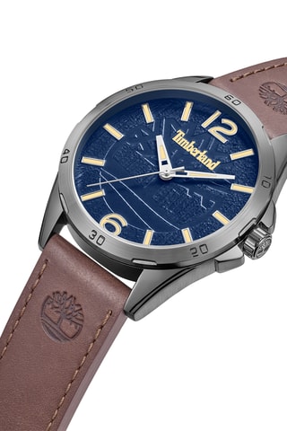Leren Quartz Horloge - Bruin en Grijs