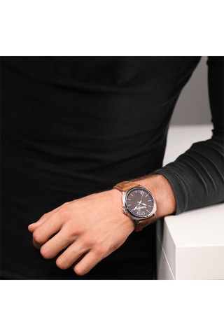 Leren Horloge - Bruin en Zilverkleurig