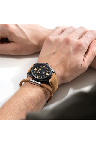 Leren Horloge - Beige en Zwart