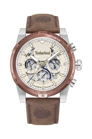 Leren Horloge - Tachymeter en Chronograaf - Bruin en Koperkleurig