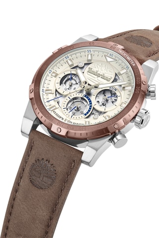 Leren Horloge - Tachymeter en Chronograaf - Bruin en Koperkleurig