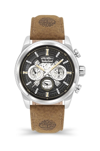 Leren Horloge - Chronograaf - Bruin en Zilverkleurig