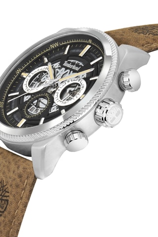 Leren Horloge - Chronograaf - Bruin en Zilverkleurig