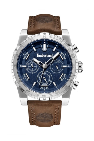 Leren Horloge - Tachymeter en Chronograaf - Bruin en Zilverkleurig