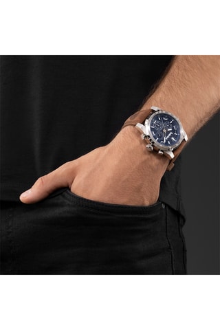 Leren Horloge - Tachymeter en Chronograaf - Bruin en Zilverkleurig