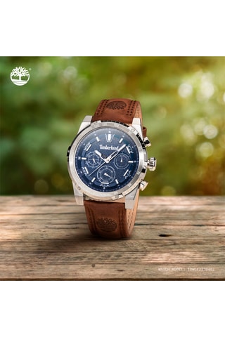Leren Horloge - Tachymeter en Chronograaf - Bruin en Zilverkleurig