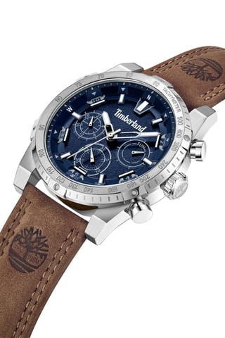 Leren Horloge - Tachymeter en Chronograaf - Bruin en Zilverkleurig