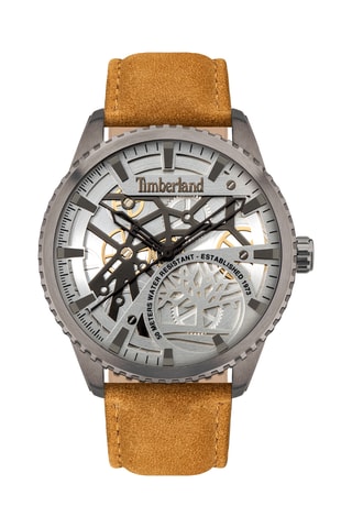 Leren Skeletonhorloge - Bruin en Grijs