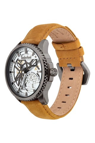 Leren Skeletonhorloge - Bruin en Grijs