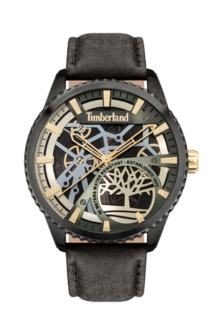 Leren Skeletonhorloge - Zwart