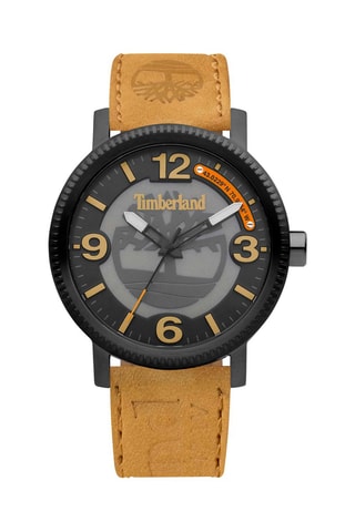Leren Quartz Horloge Scusset Camel en Zwart