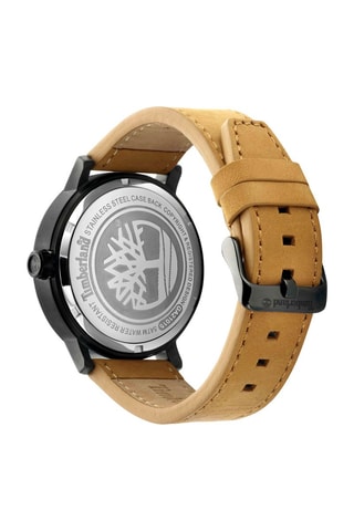 Leren Quartz Horloge Scusset Camel en Zwart