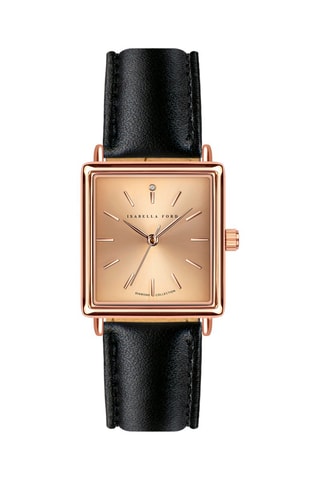 Relógio de quartzo em couro e diamante Adeline