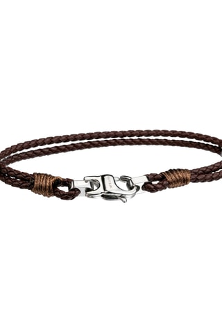 Coffret relógio de quartzo e couro e bracelete de couro Basel