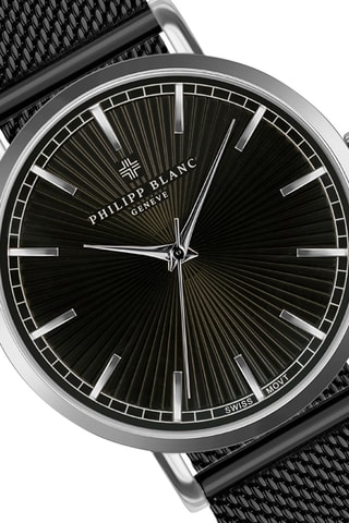 Coffret relógio de quartzo e bracelete de couro Vernier