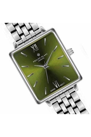 Relógio de quartzo em aço Prateado e verde