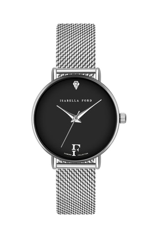 Coffret relógio de quartzo e bracelete em aço e diamante Infinity