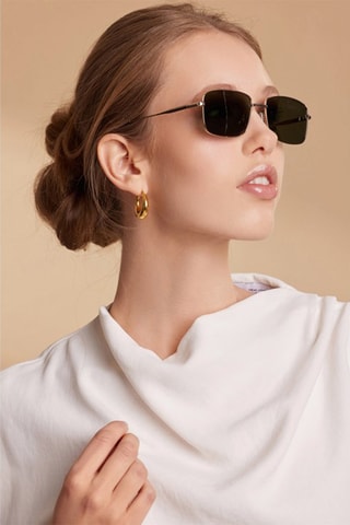 Óculos de sol polarizados mulher 1990 - Categoria 3 - Preto e dourado