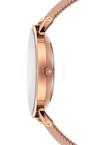 Relógio de quartzo em aço Dourado-rosa