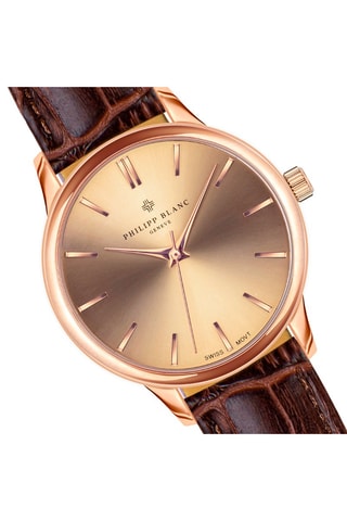 Coffret relógio de quartzo em couro e bracelete em couro