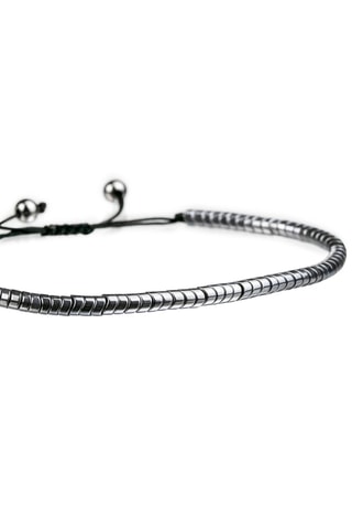 Coffret relógio de quartzo em couro, prata íon e diamante e bracelete em couro Olympe