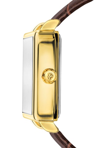 Relógio de quartzo em couro, madrepérola e diamante Marie Rose