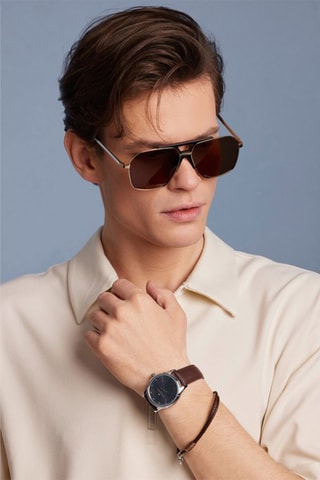 Óculos de sol polarizados unissexo Urban Dandy - Categoria 3 - Castanho e dourado